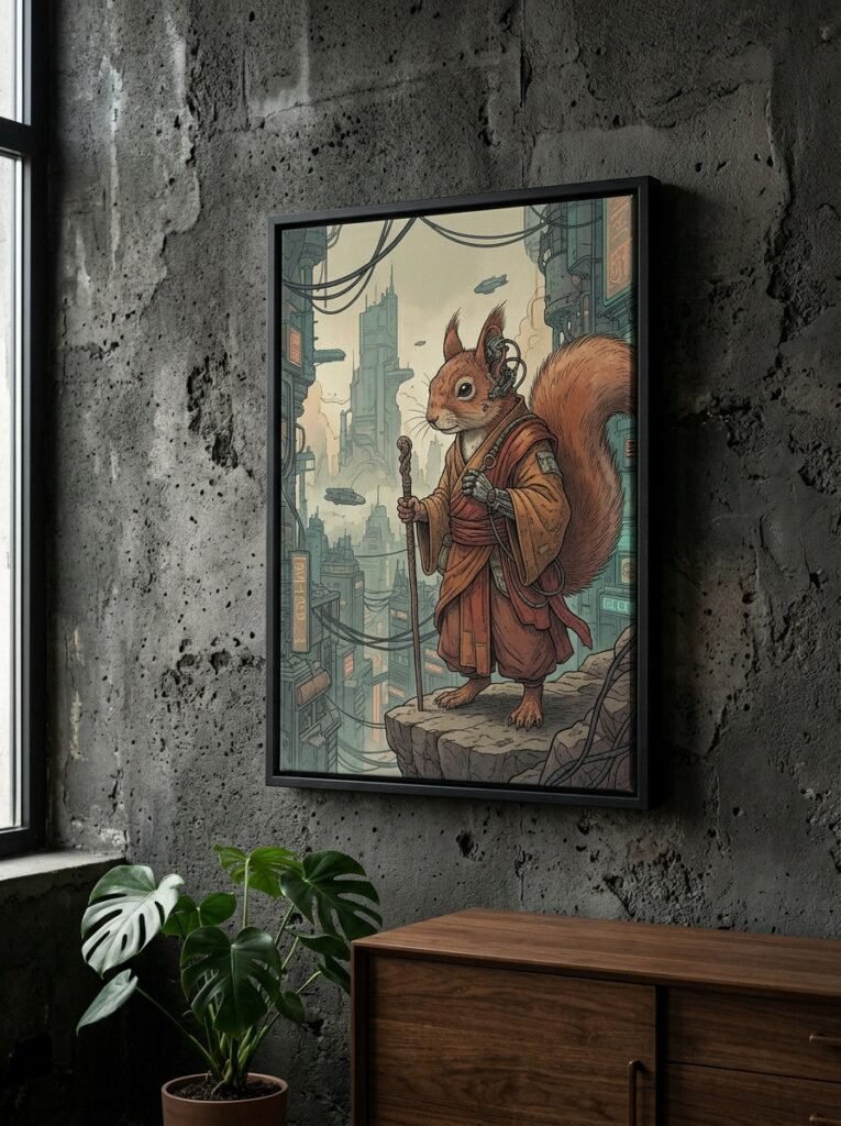 Lienzo Stretched Canvas Bastidor 50×70 cm «El Monje Tecno-Ortodoxo»