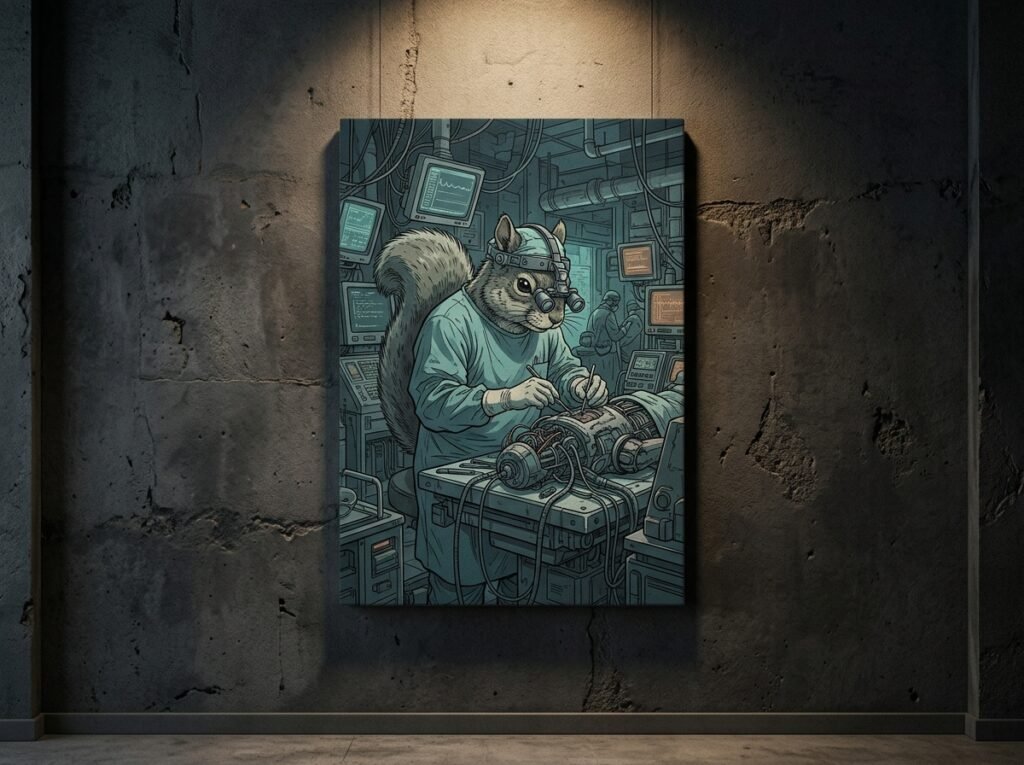 Lienzo Stretched Canvas Bastidor 50×70 cm «El Neurocirujano Clandestino»