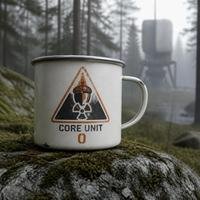 Taza Cerámica Negra Glossy 11oz «El Soldador del Reactor Cero»